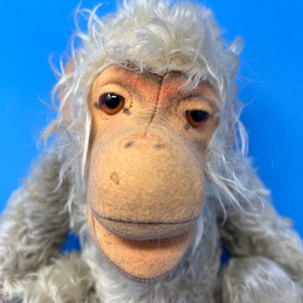 Steiff‎ Parian Monkey Coco 14 Inch Beige Vintage Jointed Mohair Rare Plush Toy